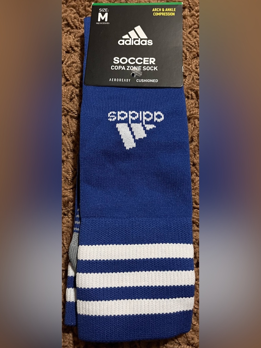 adidas Blue Crew Athletic Socks with White Logo